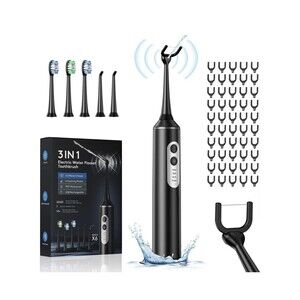 Electric Flosser w 4 Modes 3 in 1 Power Flosser & Electric Toothbrush w 55 Heads